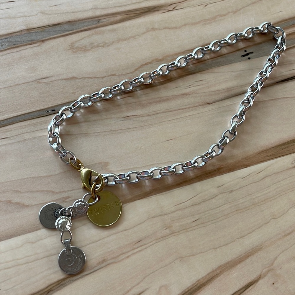 TWISTED SILVER Duo Tone Necklace